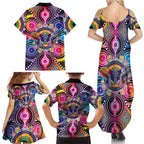 Australia Indigenous Autism Awareness Family Matching Summer Maxi Dress and Hawaiian Shirt Its Okay To Be Different