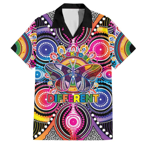 Australia Indigenous Autism Awareness Family Matching Summer Maxi Dress and Hawaiian Shirt Its Okay To Be Different