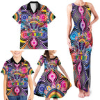 Australia Indigenous Autism Awareness Family Matching Tank Maxi Dress and Hawaiian Shirt Its Okay To Be Different