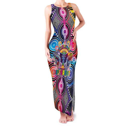 Australia Indigenous Autism Awareness Family Matching Tank Maxi Dress and Hawaiian Shirt Its Okay To Be Different