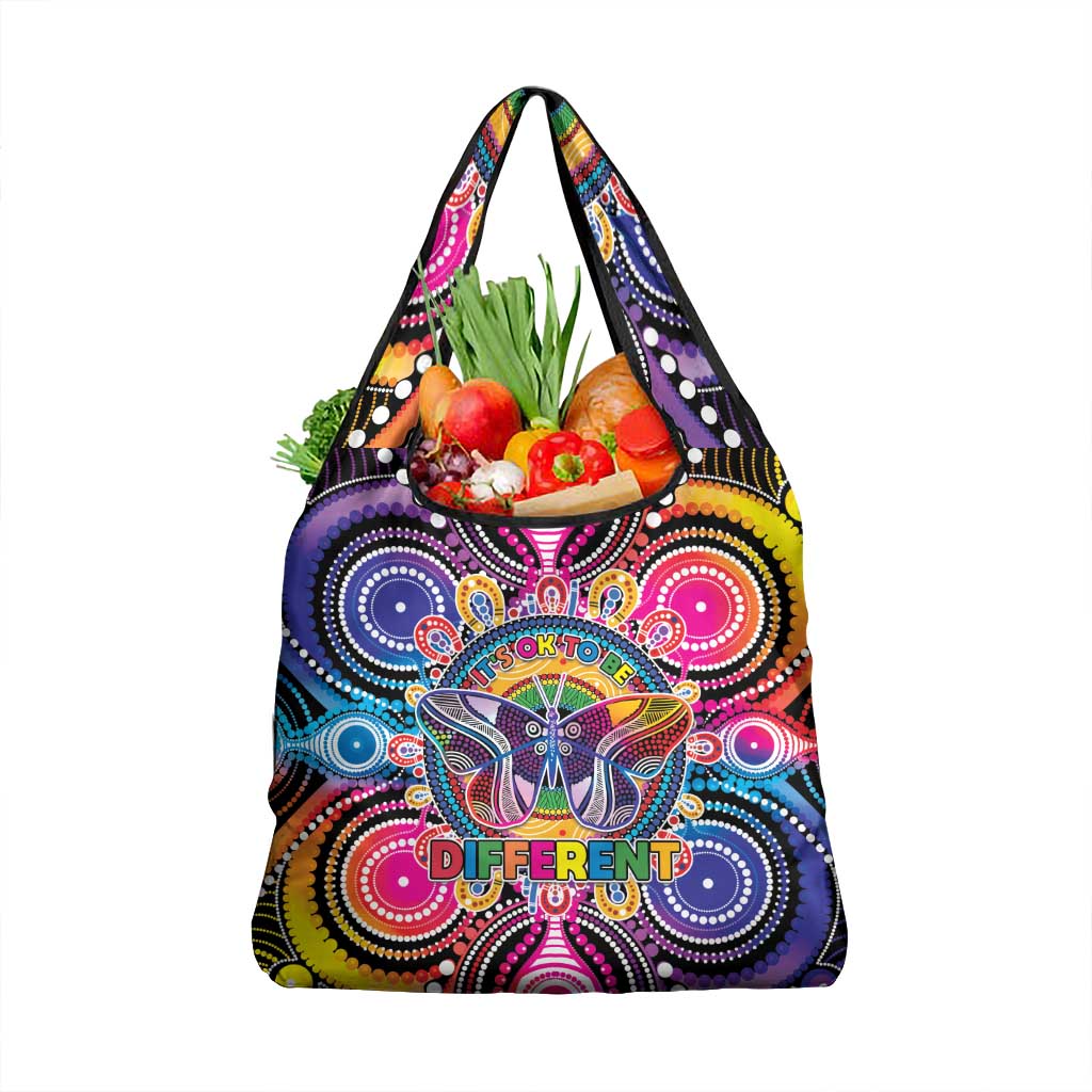 Australia Indigenous Autism Awareness Grocery Bag Its Okay To Be Different