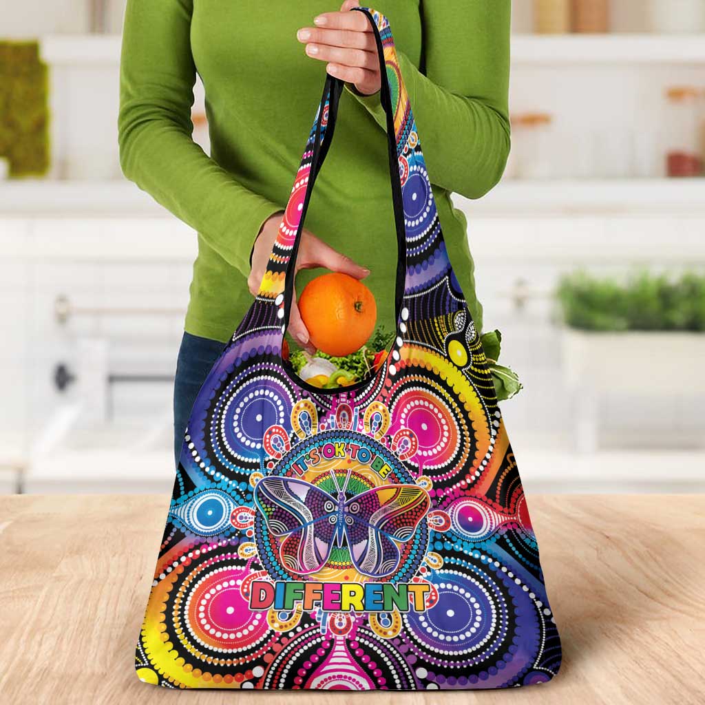 Australia Indigenous Autism Awareness Grocery Bag Its Okay To Be Different