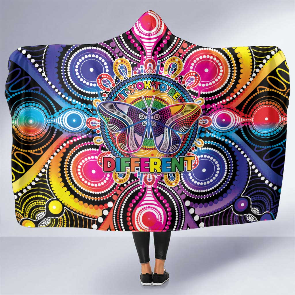 Australia Indigenous Autism Awareness Hooded Blanket Its Okay To Be Different