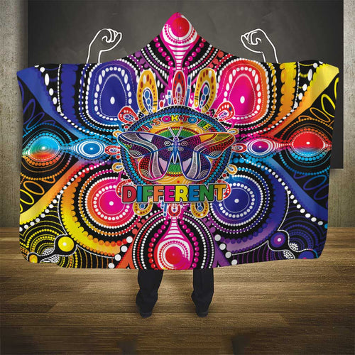 Australia Indigenous Autism Awareness Hooded Blanket Its Okay To Be Different