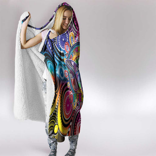 Australia Indigenous Autism Awareness Hooded Blanket Its Okay To Be Different