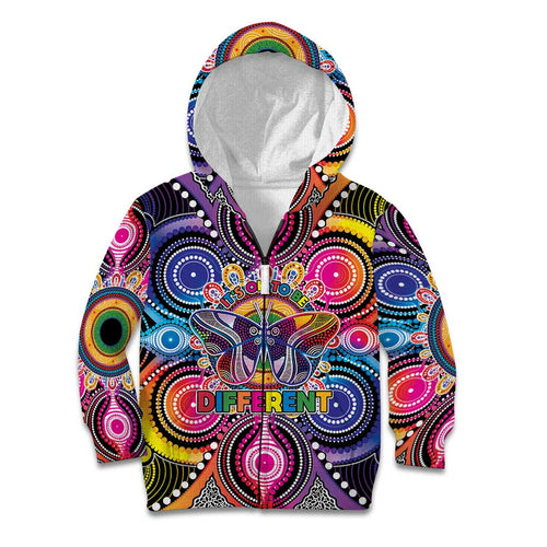 Australia Indigenous Autism Awareness Kid Hoodie Its Okay To Be Different