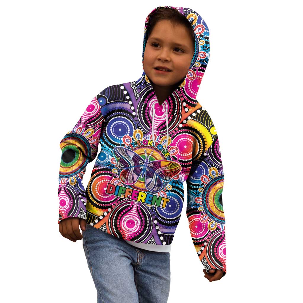 Australia Indigenous Autism Awareness Kid Hoodie Its Okay To Be Different