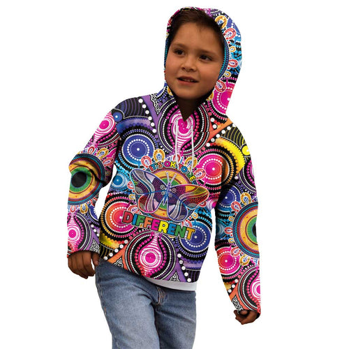 Australia Indigenous Autism Awareness Kid Hoodie Its Okay To Be Different