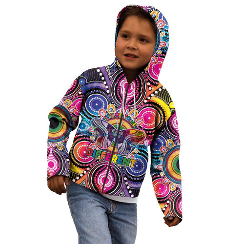 Australia Indigenous Autism Awareness Kid Hoodie Its Okay To Be Different