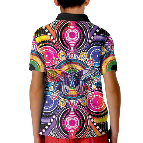 Australia Indigenous Autism Awareness Kid Polo Shirt Its Okay To Be Different
