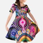 Australia Indigenous Autism Awareness Kid Short Sleeve Dress Its Okay To Be Different