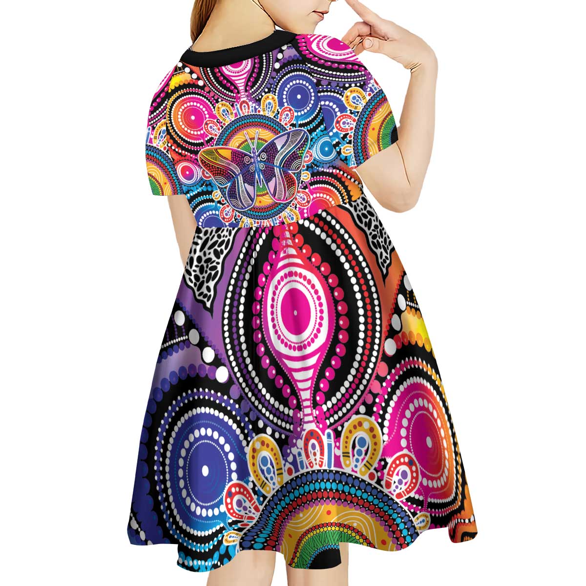 Australia Indigenous Autism Awareness Kid Short Sleeve Dress Its Okay To Be Different