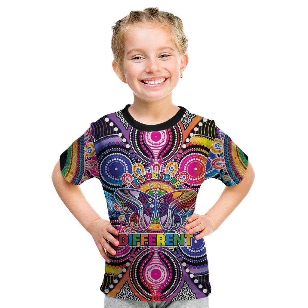 Australia Indigenous Autism Awareness Kid T Shirt Its Okay To Be Different