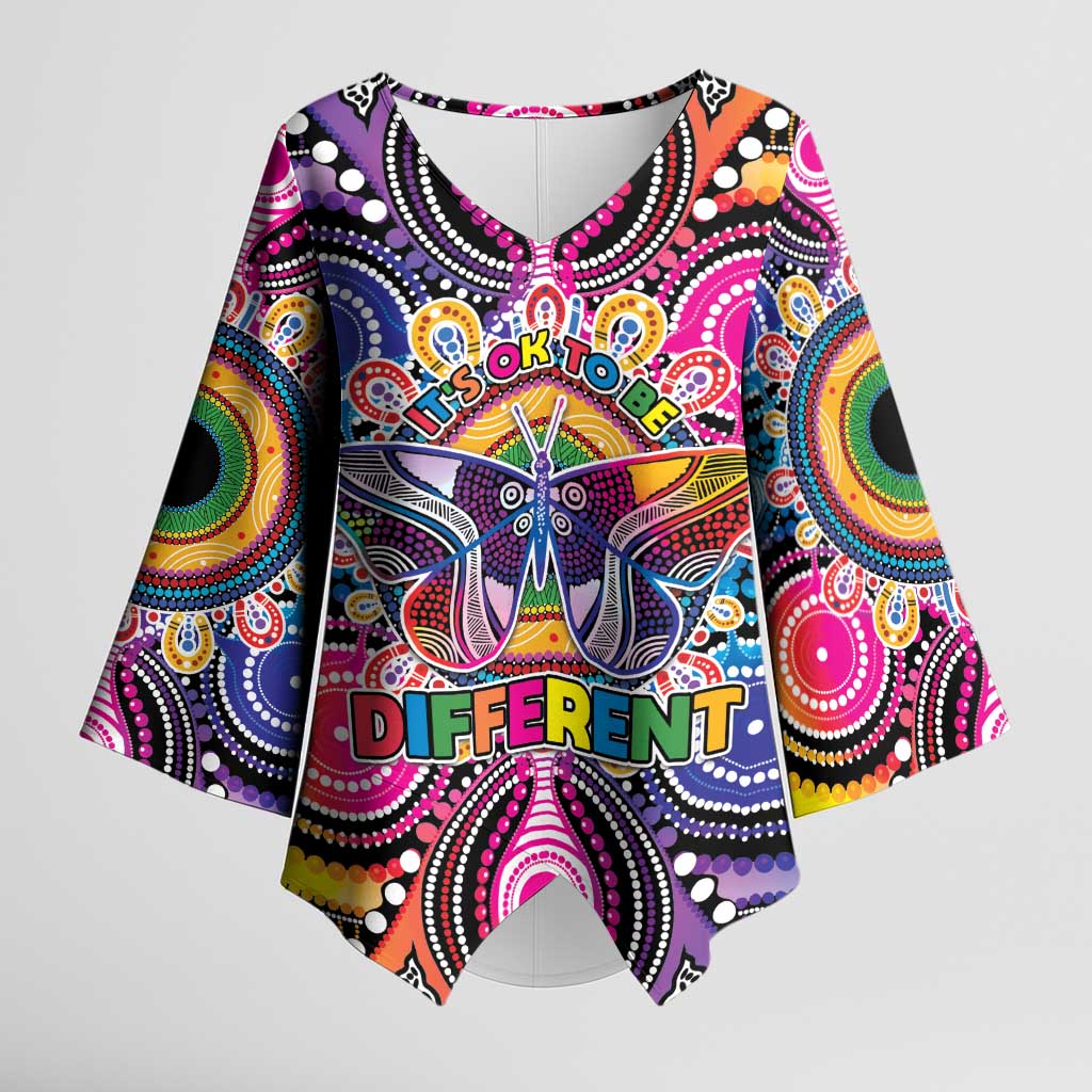 Australia Indigenous Autism Awareness Kimono Sleeve Blouse Its Okay To Be Different