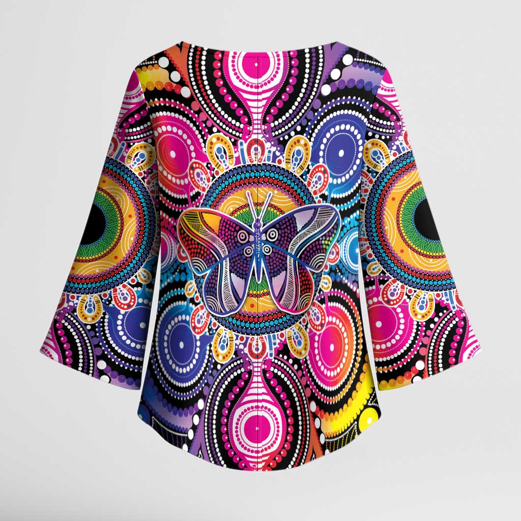 Australia Indigenous Autism Awareness Kimono Sleeve Blouse Its Okay To Be Different