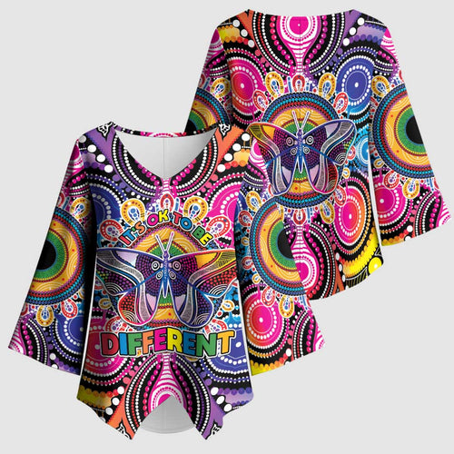 Australia Indigenous Autism Awareness Kimono Sleeve Blouse Its Okay To Be Different