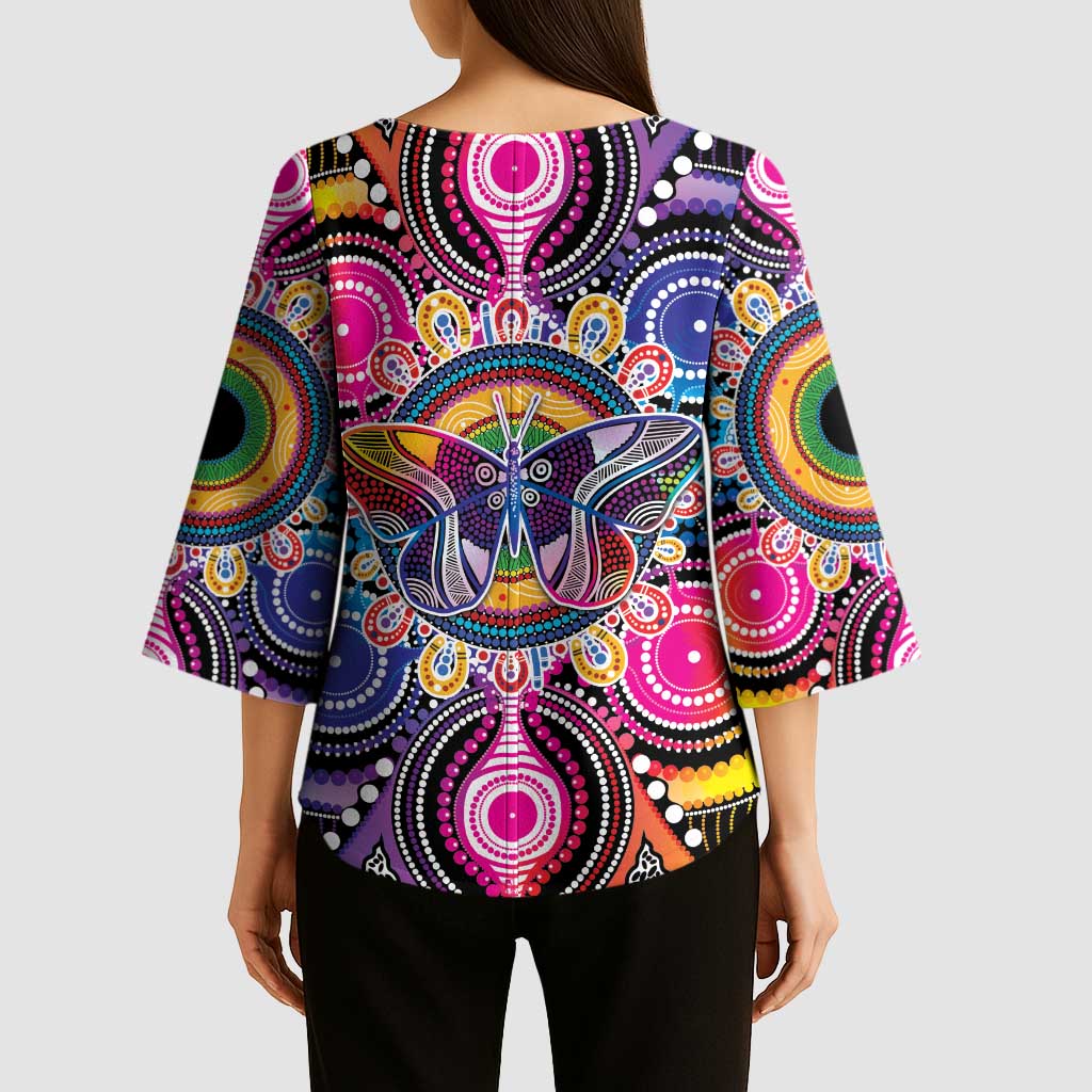 Australia Indigenous Autism Awareness Kimono Sleeve Blouse Its Okay To Be Different