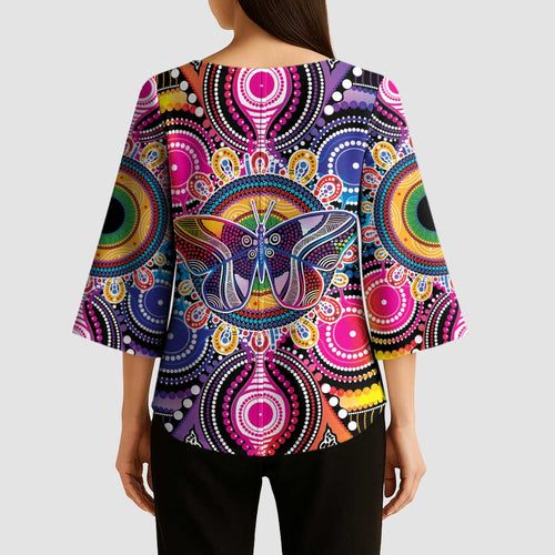 Australia Indigenous Autism Awareness Kimono Sleeve Blouse Its Okay To Be Different