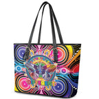 Australia Indigenous Autism Awareness Leather Tote Bag Its Okay To Be Different
