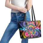 Australia Indigenous Autism Awareness Leather Tote Bag Its Okay To Be Different