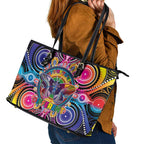 Australia Indigenous Autism Awareness Leather Tote Bag Its Okay To Be Different