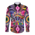 Australia Indigenous Autism Awareness Long Sleeve Button Shirt Its Okay To Be Different