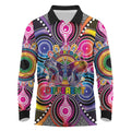 Australia Indigenous Autism Awareness Long Sleeve Polo Shirt Its Okay To Be Different