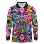 Australia Indigenous Autism Awareness Long Sleeve Polo Shirt Its Okay To Be Different