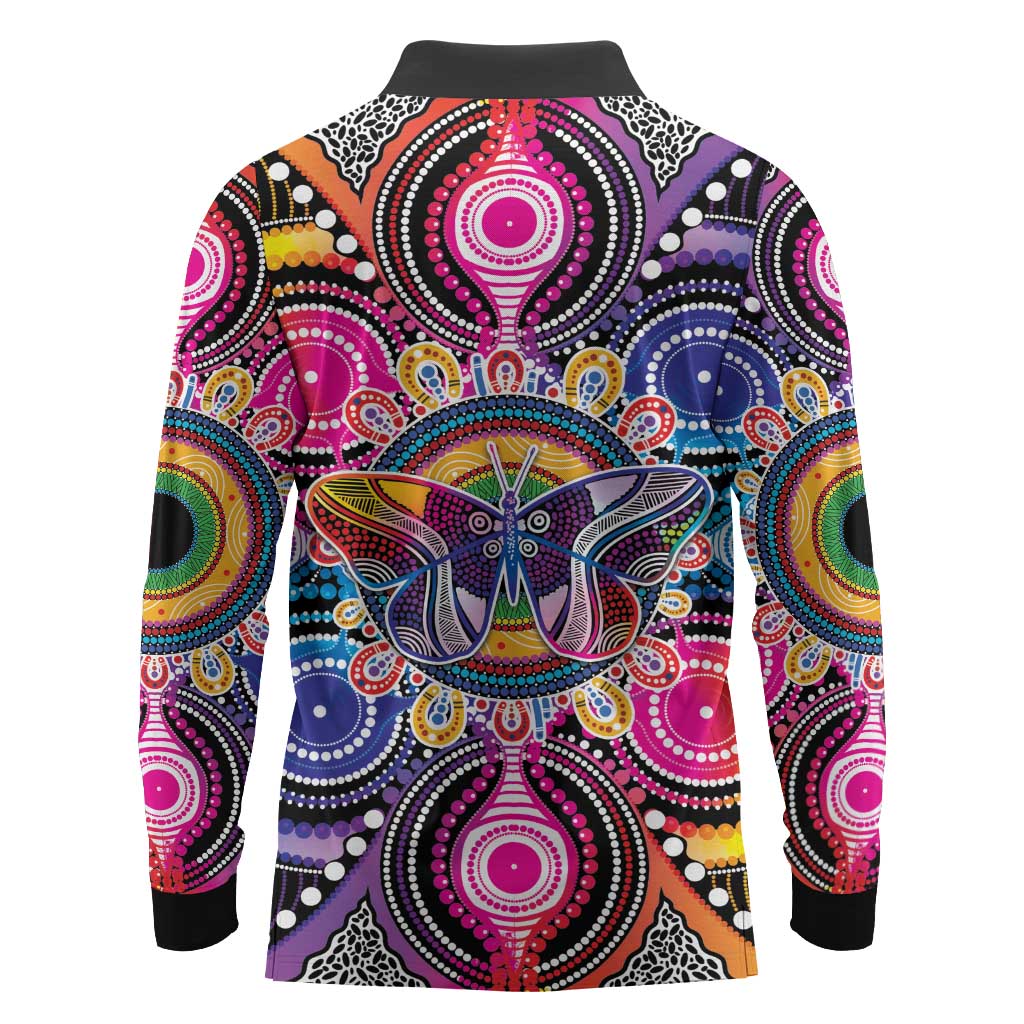 Australia Indigenous Autism Awareness Long Sleeve Polo Shirt Its Okay To Be Different