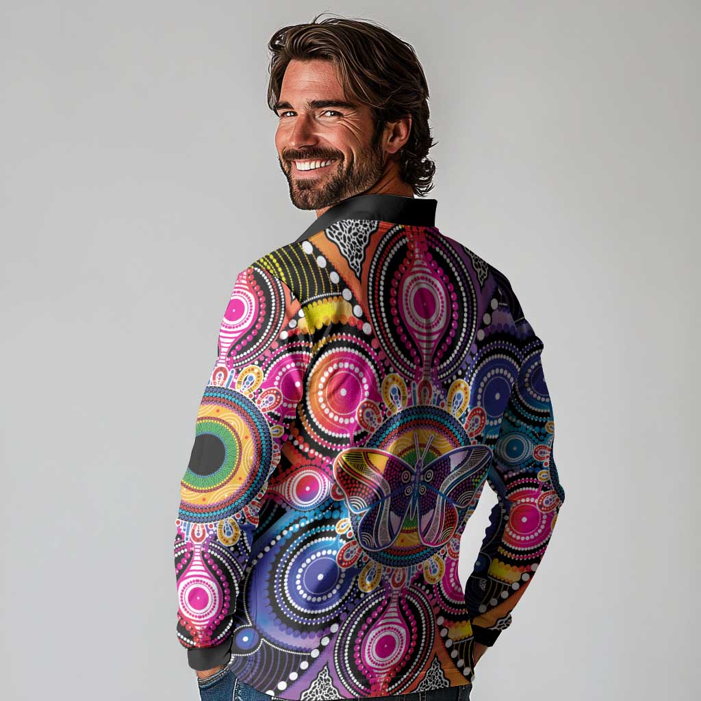 Australia Indigenous Autism Awareness Long Sleeve Polo Shirt Its Okay To Be Different