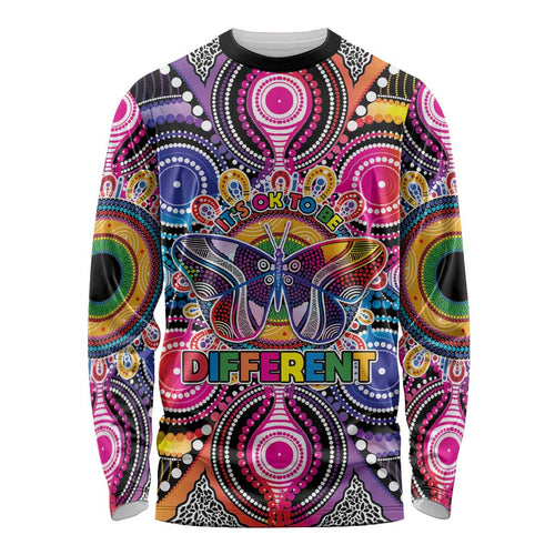 Australia Indigenous Autism Awareness Long Sleeve Shirt Its Okay To Be Different
