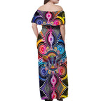 Australia Indigenous Autism Awareness Off Shoulder Maxi Dress Its Okay To Be Different