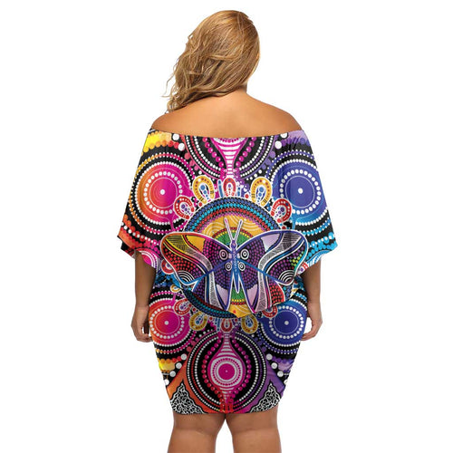 Australia Indigenous Autism Awareness Off Shoulder Short Dress Its Okay To Be Different