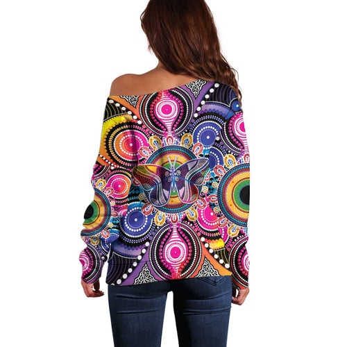 Australia Indigenous Autism Awareness Off Shoulder Sweater Its Okay To Be Different