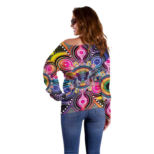 Australia Indigenous Autism Awareness Off Shoulder Sweater Its Okay To Be Different