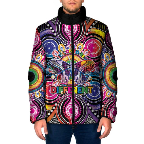 Australia Indigenous Autism Awareness Padded Jacket Its Okay To Be Different