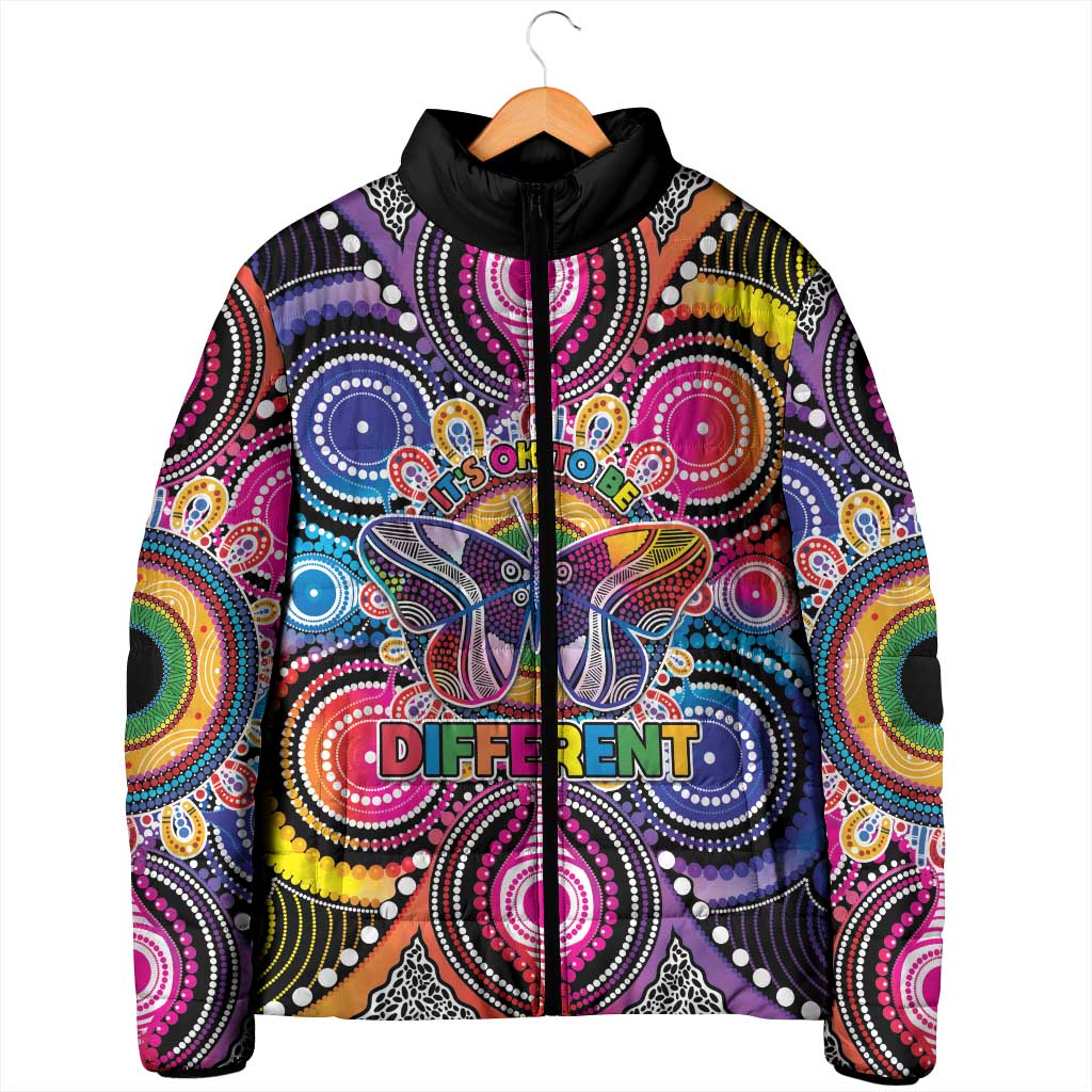 Australia Indigenous Autism Awareness Padded Jacket Its Okay To Be Different