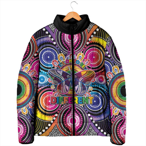 Australia Indigenous Autism Awareness Padded Jacket Its Okay To Be Different