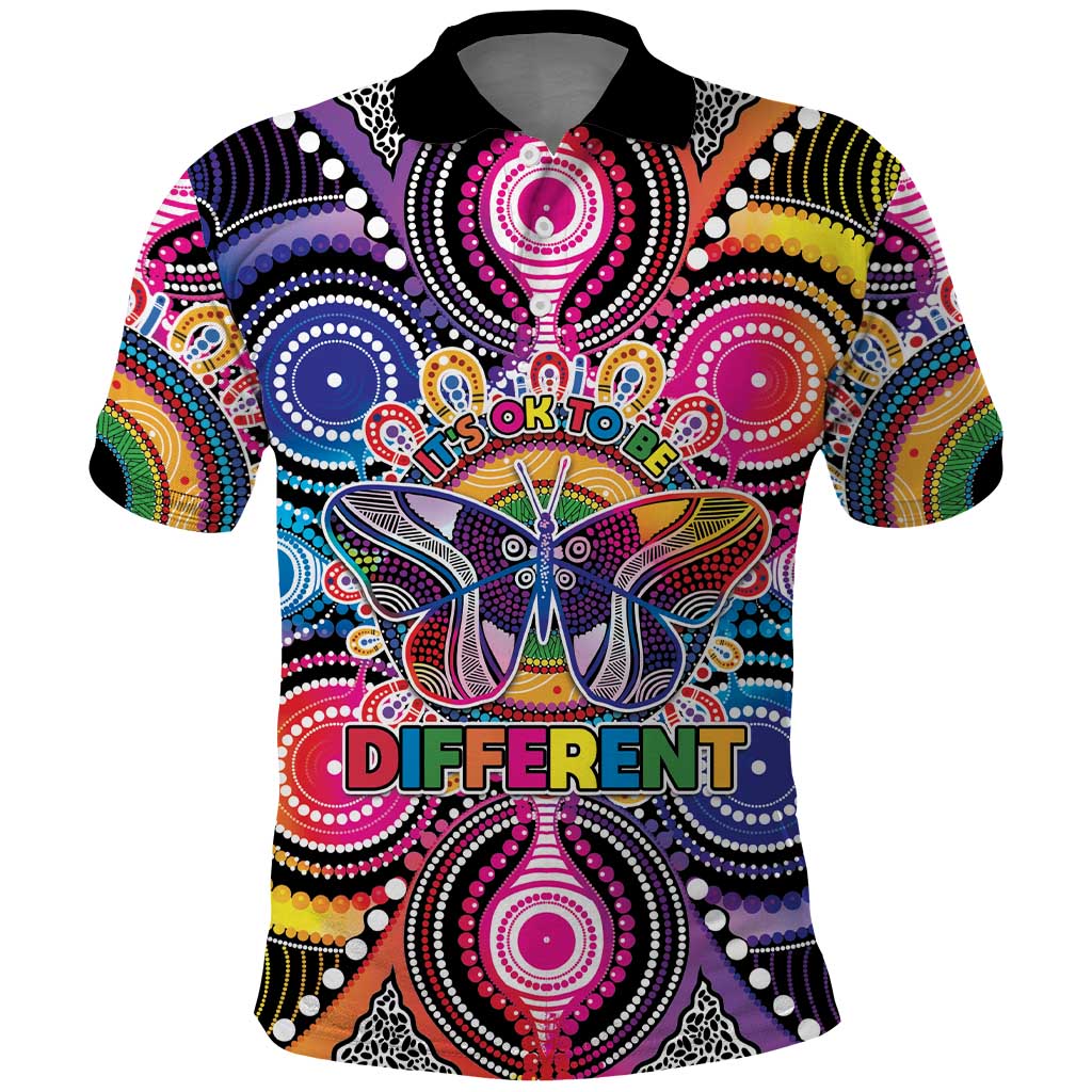 Australia Indigenous Autism Awareness Polo Shirt Its Okay To Be Different