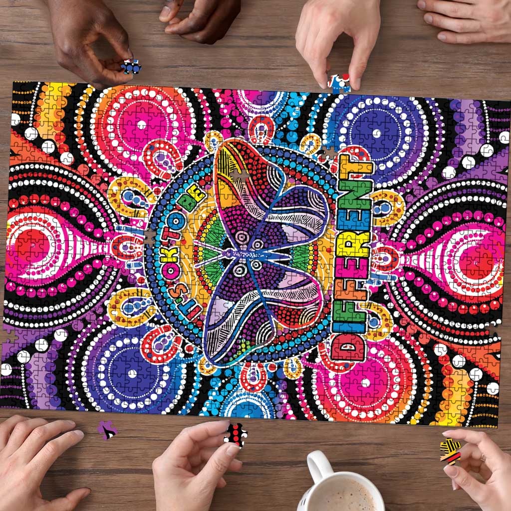 Australia Indigenous Autism Awareness Puzzle Its Okay To Be Different