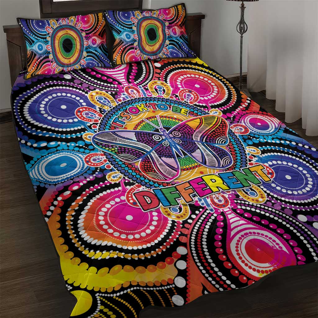 Australia Indigenous Autism Awareness Quilt Bed Set Its Okay To Be Different