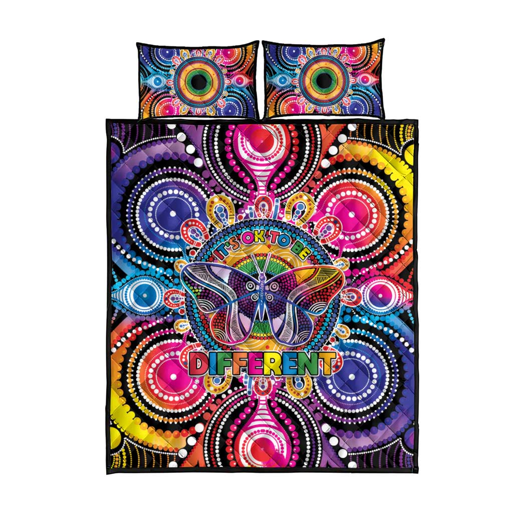 Australia Indigenous Autism Awareness Quilt Bed Set Its Okay To Be Different