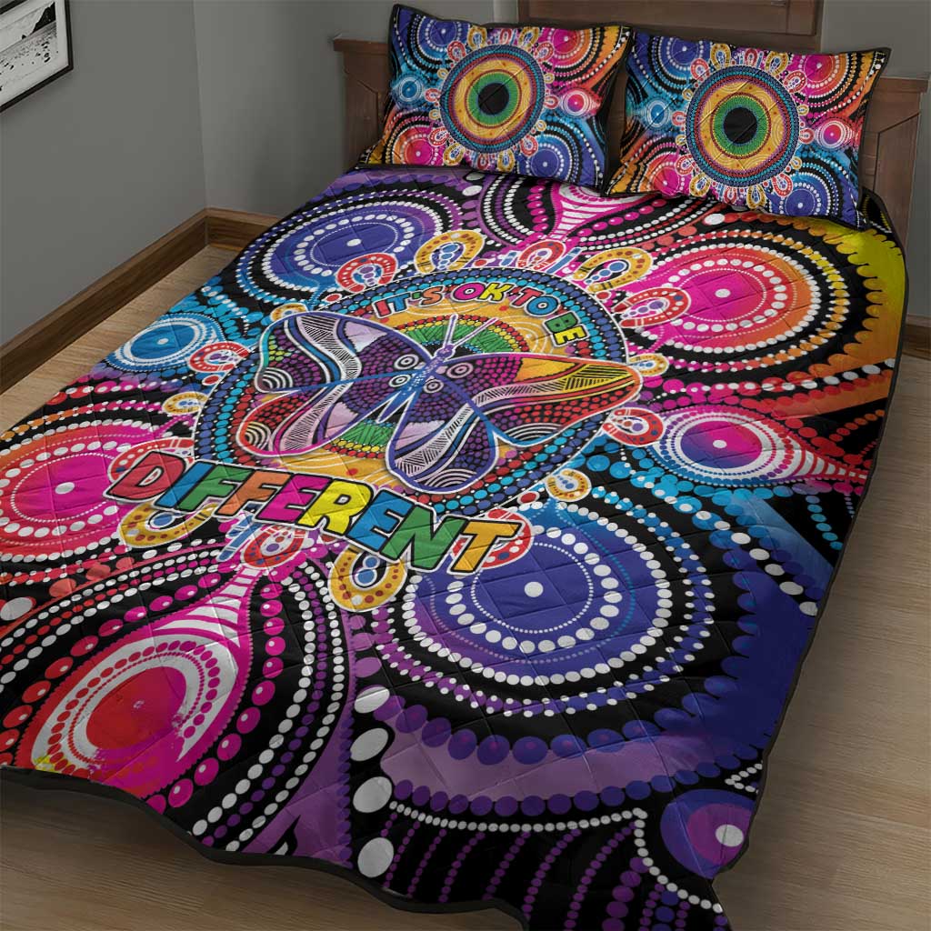 Australia Indigenous Autism Awareness Quilt Bed Set Its Okay To Be Different