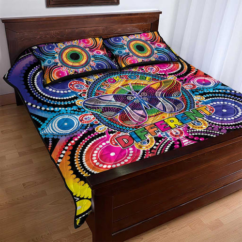 Australia Indigenous Autism Awareness Quilt Bed Set Its Okay To Be Different