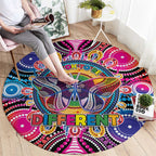 Australia Indigenous Autism Awareness Round Carpet Its Okay To Be Different