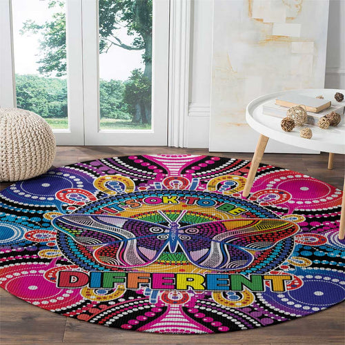 Australia Indigenous Autism Awareness Round Carpet Its Okay To Be Different