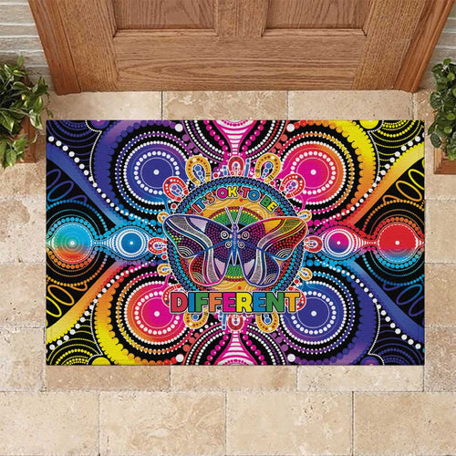Australia Indigenous Autism Awareness Rubber Doormat Its Okay To Be Different