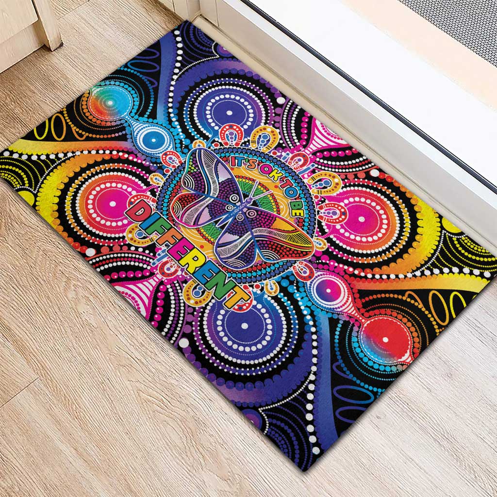 Australia Indigenous Autism Awareness Rubber Doormat Its Okay To Be Different