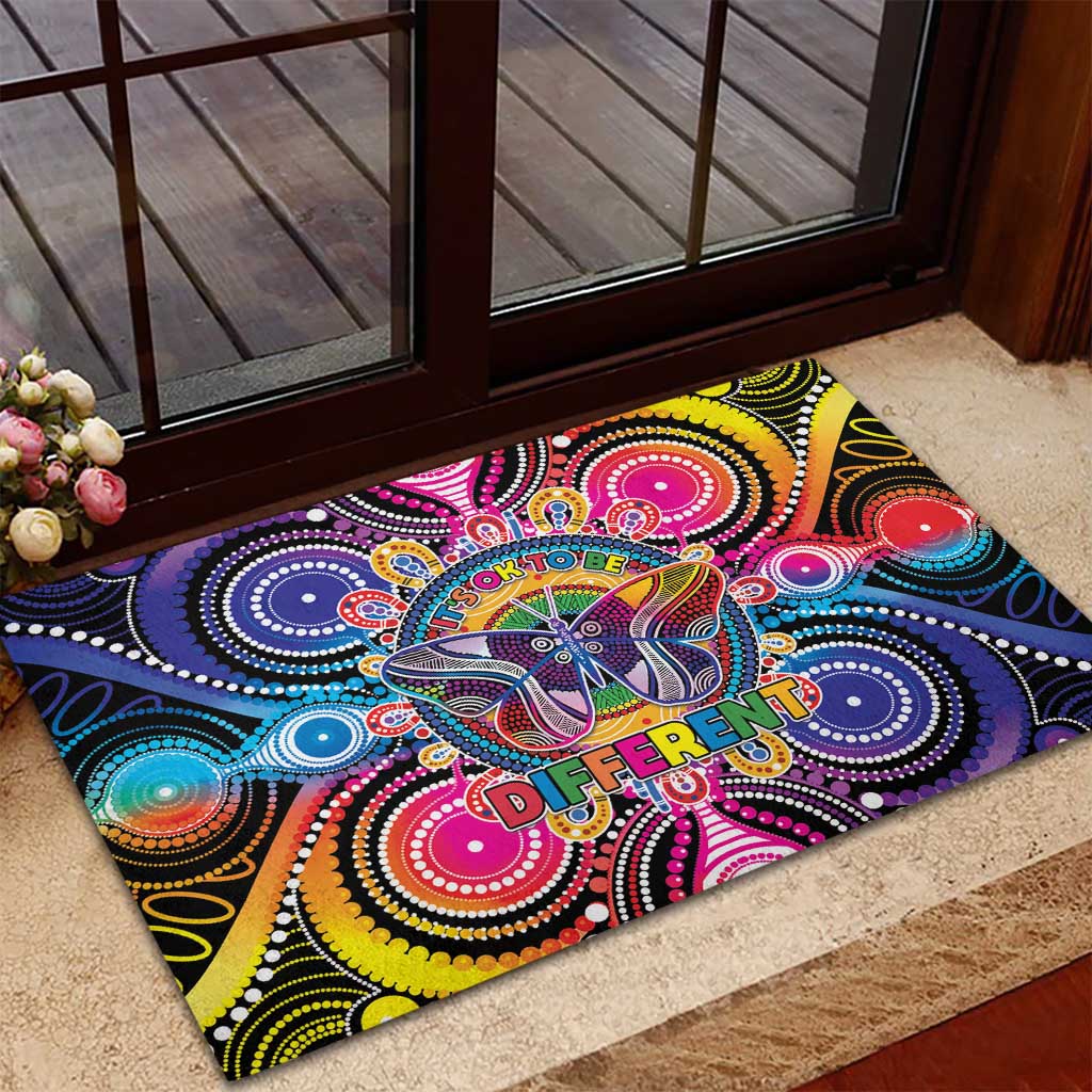 Australia Indigenous Autism Awareness Rubber Doormat Its Okay To Be Different