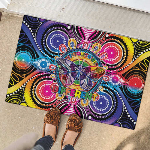 Australia Indigenous Autism Awareness Rubber Doormat Its Okay To Be Different